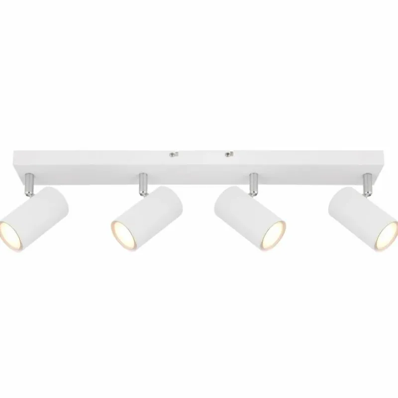 Luminaires Globo Lighting Plafonnier Globo ROBBY Chrome, Blanc, 4 lumières* Spots Et Projecteurs