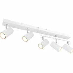 Luminaires Globo Lighting Plafonnier Globo ROBBY Chrome, Blanc, 5 lumières* Spots Et Projecteurs