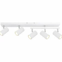 Luminaires Globo Lighting Plafonnier Globo ROBBY Chrome, Blanc, 5 lumières* Spots Et Projecteurs