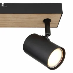 Lampes En Bois-Luminaires Globo Lighting Plafonnier Globo ROBBY Couleur bois, Noir, 2 lumières