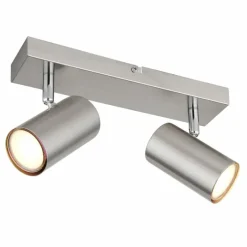 Luminaires Globo Lighting Plafonnier Globo ROBBY Nickel mat, 2 lumières* Spots Et Projecteurs
