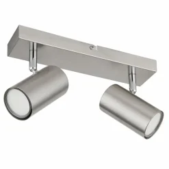 Luminaires Globo Lighting Plafonnier Globo ROBBY Nickel mat, 2 lumières* Spots Et Projecteurs