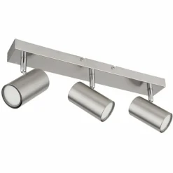 Luminaires Globo Lighting Plafonnier Globo ROBBY Nickel mat, 3 lumières* Spots Et Projecteurs