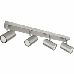 Luminaires Globo Lighting Plafonnier Globo ROBBY Nickel mat, 4 lumières* Spots Et Projecteurs