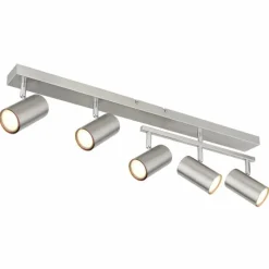 Luminaires Globo Lighting Plafonnier Globo ROBBY Nickel mat, 5 lumières* Spots Et Projecteurs