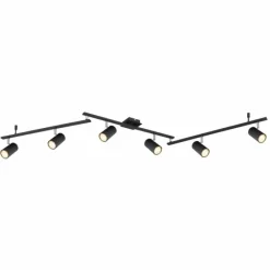 Luminaires Globo Lighting Plafonnier Globo ROBBY Noir, 6 lumières* Plafonniers