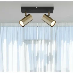 Luminaires Globo Lighting Plafonnier Globo ROBBY Noir, 2 lumières* Spots Et Projecteurs