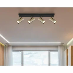 Luminaires Globo Lighting Plafonnier Globo ROBBY Noir, 4 lumières* Spots Et Projecteurs