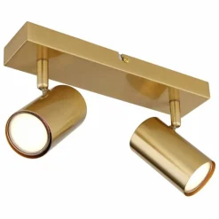 Lampes Dorées-Luminaires Globo Lighting Plafonnier Globo ROBBY Or, 2 lumières