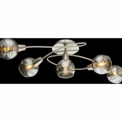 Luminaires Globo Lighting Plafonnier Globo ROMAN LED Nickel mat, 5 lumières