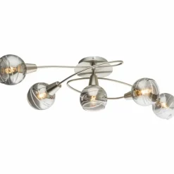 Luminaires Globo Lighting Plafonnier Globo ROMAN LED Nickel mat, 5 lumières