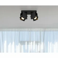 Luminaires Globo Lighting Plafonnier Globo RORY Noir, 2 lumières* Spots Et Projecteurs