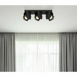 Luminaires Globo Lighting Plafonnier Globo RORY Noir, 3 lumières* Spots Et Projecteurs