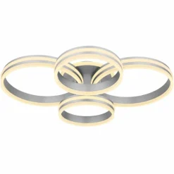 Luminaires Globo Lighting Plafonnier Globo RUBIO LED Gris, 1 lumière, Télécommandes* Éclairage Led