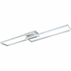 Luminaires Globo Lighting Plafonnier Globo SALMOS LED Aluminium, Gris, Argenté, 2 lumières, Télécommandes, Changeur de couleurs* Éclairage Led