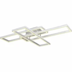 Luminaires Globo Lighting Plafonnier Globo SALMOS LED Aluminium, Gris, Argenté, 2 lumières, Télécommandes, Changeur de couleurs* Éclairage Led