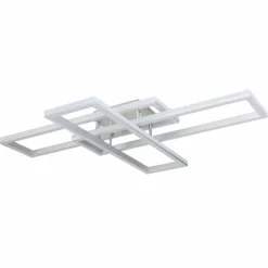 Luminaires Globo Lighting Plafonnier Globo SALMOS LED Aluminium, Gris, Argenté, 2 lumières, Télécommandes, Changeur de couleurs* Éclairage Led