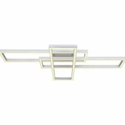 Luminaires Globo Lighting Plafonnier Globo SALMOS LED Aluminium, Gris, Argenté, 2 lumières, Télécommandes, Changeur de couleurs* Éclairage Led