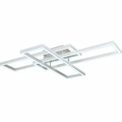 Luminaires Globo Lighting Plafonnier Globo SALMOS LED Aluminium, Gris, Argenté, 2 lumières, Télécommandes, Changeur de couleurs* Éclairage Led