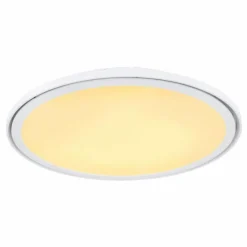 Luminaires Globo Lighting Plafonnier Globo SAMU LED Blanc, 1 lumière, Télécommandes, Changeur de couleurs* Éclairage Led