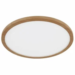 Lampes En Bois-Luminaires Globo Lighting Plafonnier Globo SAPANA LED Couleur bois, Blanc, 1 lumière