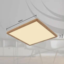 Lampes En Bois-Luminaires Globo Lighting Plafonnier Globo SAPANA LED Couleur bois, Blanc, 1 lumière