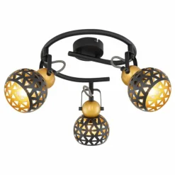 Lampes Dorées-Luminaires Globo Lighting Plafonnier Globo SARRA Noir, 3 lumières
