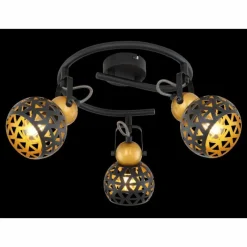 Lampes Dorées-Luminaires Globo Lighting Plafonnier Globo SARRA Noir, 3 lumières