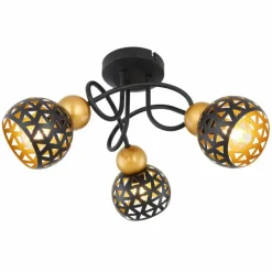 Lampes Dorées-Luminaires Globo Lighting Plafonnier Globo SARRA Noir, 3 lumières