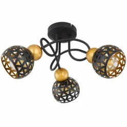 Lampes Dorées-Luminaires Globo Lighting Plafonnier Globo SARRA Noir, 3 lumières