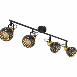 Lampes Dorées-Luminaires Globo Lighting Plafonnier Globo SARRA Noir, 4 lumières