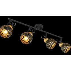 Lampes Dorées-Luminaires Globo Lighting Plafonnier Globo SARRA Noir, 4 lumières