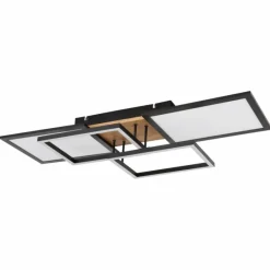 Lampes En Bois-Luminaires Globo Lighting Plafonnier Globo SID LED Couleur bois, Noir, Blanc, 1 lumière