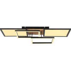 Lampes En Bois-Luminaires Globo Lighting Plafonnier Globo SID LED Couleur bois, Noir, Blanc, 1 lumière