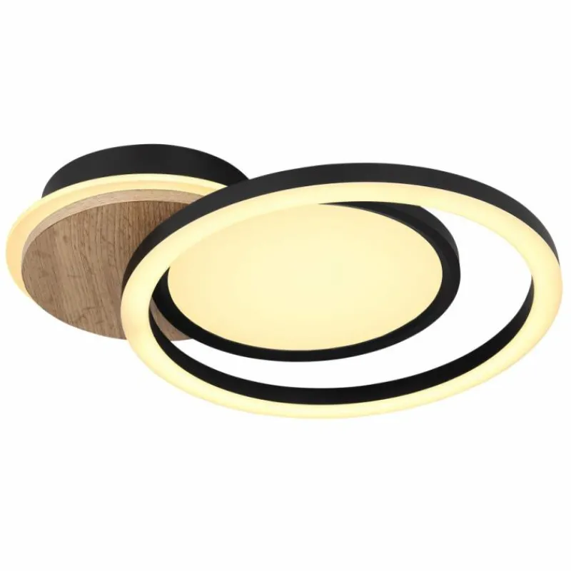 Lampes En Bois-Luminaires Globo Lighting Plafonnier Globo SID LED Couleur bois, Noir, 1 lumière
