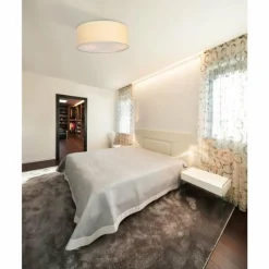 Lampes En Tissu-Luminaires Globo Lighting Plafonnier Globo SIMONE Blanc, 3 lumières