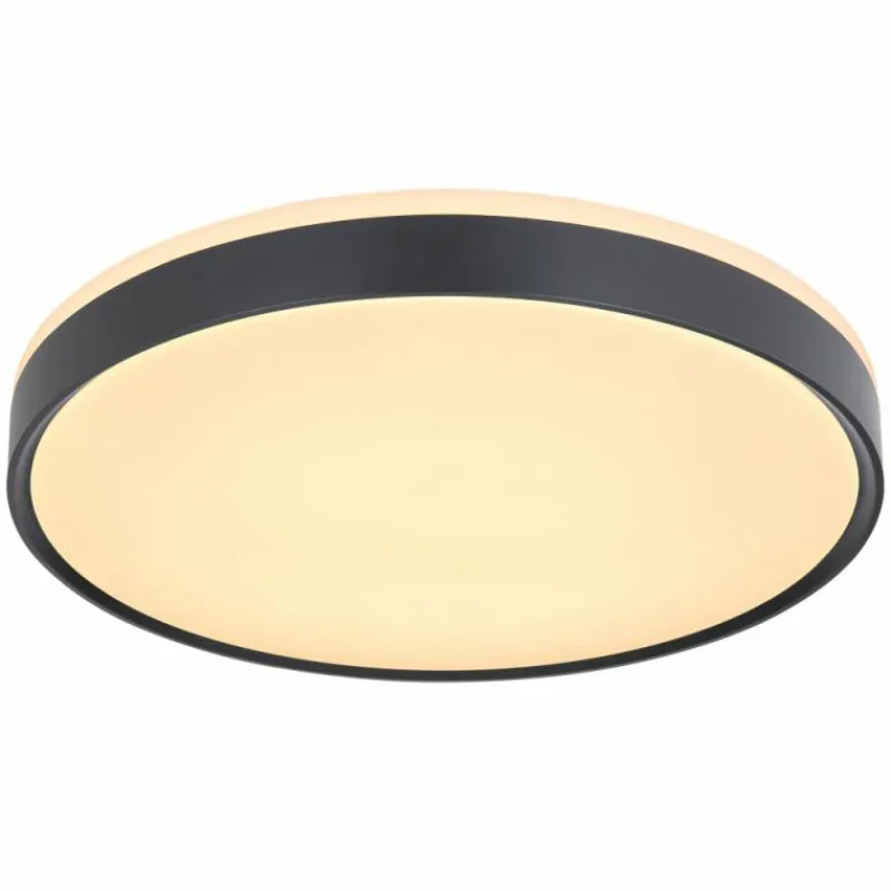 Luminaires Globo Lighting Plafonnier Globo SONNY LED Noir, Blanc, 1 lumière, Télécommandes* Éclairage Led