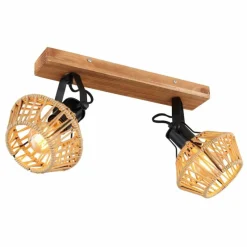 Style Boho-Chic-Luminaires Globo Lighting Plafonnier Globo STRAHLER Noir, 2 lumières