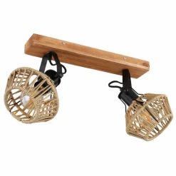 Style Boho-Chic-Luminaires Globo Lighting Plafonnier Globo STRAHLER Noir, 2 lumières