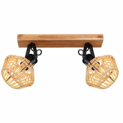 Style Boho-Chic-Luminaires Globo Lighting Plafonnier Globo STRAHLER Noir, 2 lumières