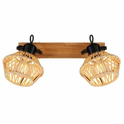 Style Boho-Chic-Luminaires Globo Lighting Plafonnier Globo STRAHLER Noir, 2 lumières