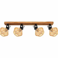 Style Boho-Chic-Luminaires Globo Lighting Plafonnier Globo STRAHLER Noir, 4 lumières
