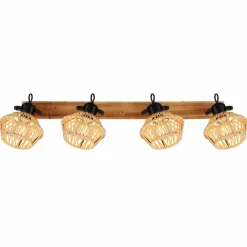 Style Boho-Chic-Luminaires Globo Lighting Plafonnier Globo STRAHLER Noir, 4 lumières