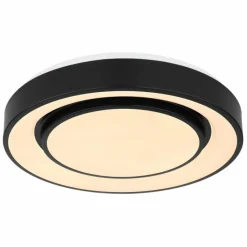 Luminaires Globo Lighting Plafonnier Globo SULLY LED Noir, 1 lumière, Télécommandes, Changeur de couleurs* Éclairage Led