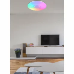 Luminaires Globo Lighting Plafonnier Globo SULLY LED Blanc, 1 lumière, Télécommandes, Changeur de couleurs* Éclairage Led