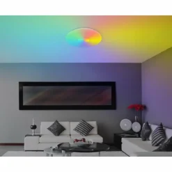 Luminaires Globo Lighting Plafonnier Globo SULLY LED Blanc, 1 lumière, Télécommandes, Changeur de couleurs* Éclairage Led