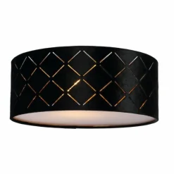 Lampes En Tissu-Luminaires Globo Lighting Plafonnier Globo SUNNA Noir, 1 lumière