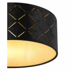 Lampes En Tissu-Luminaires Globo Lighting Plafonnier Globo SUNNA Noir, 1 lumière