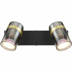 Suspension Verre Fumé-Luminaires Globo Lighting Plafonnier Globo TRABBY Noir, 2 lumières