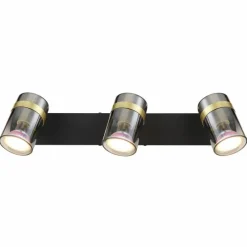 Suspension Verre Fumé-Luminaires Globo Lighting Plafonnier Globo TRABBY Noir, 3 lumières